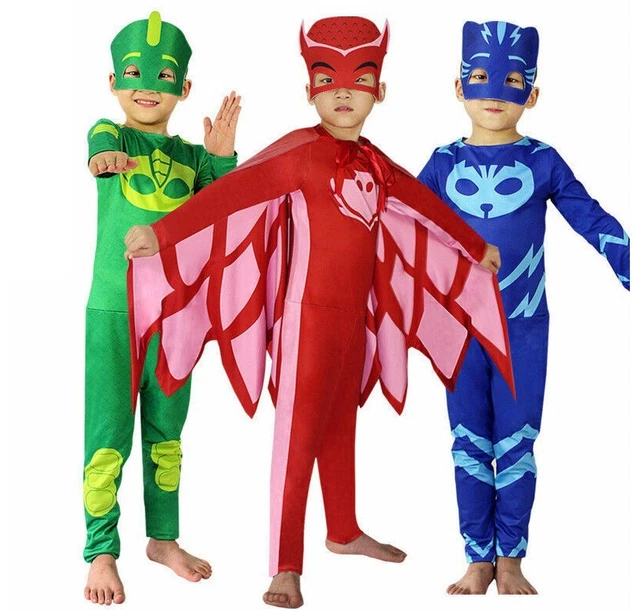PJ MASKS COSTUME Boys Girls Superhero Kids Child Fancy Dress OFFICIAL