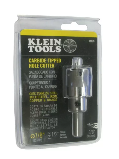 Klein Tools 31875 7/8 inch Carbide Hole Cutter Drill Bit