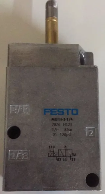 7876 Festo Air Solenoid Valve Monoestable Mofh-3-1/4  3/2 Ways G1/4 1,5-8 Bar