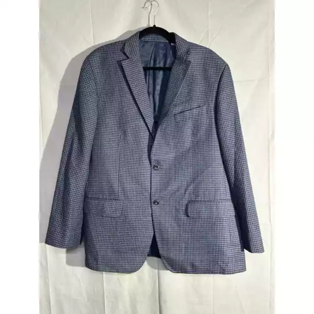 Michael Kors Blazer Jacket Mens 42R Blue Plaid Sport Coat Two Button