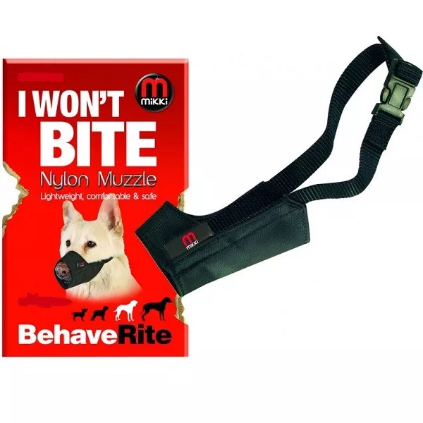 Mikki Training Dog Muzzle Soft Nylon Safe Bite Protecting Safety All Sizes 0-10