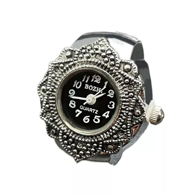 Gift Ring Watch Round Quartz Finger Rings Elastic Stretchy Rings Digital Watch