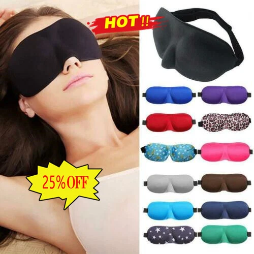 3D Travel Eye Mask Sleep Padded Shade Cover Rest Relax Sleeping Blindfold NEW