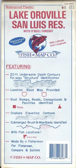 Fish-n-Map Co. LAKE OROVILLE SAN LUIS RESERVOIR California