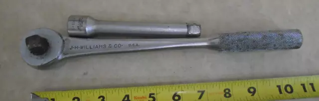 J H Williams Usa S-52 Superratchet 1/2" Dr Ratchet & S-110P 5" Extention Cintage