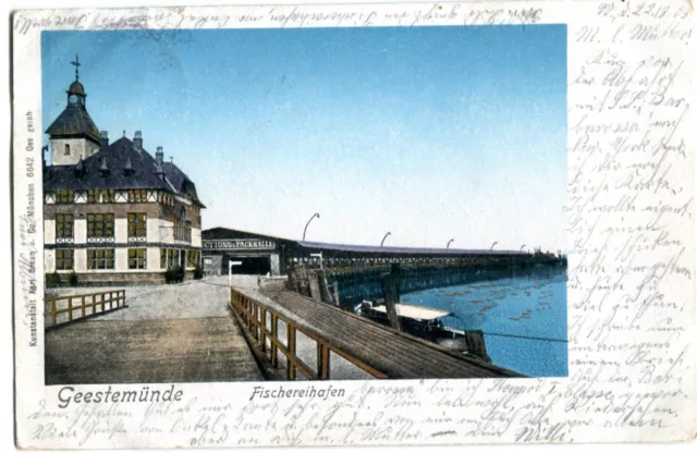 AK GEESTEMÜNDE /BREMERHAVEN /BREMEN Fischereihafen, Glitzerfenster um 1900