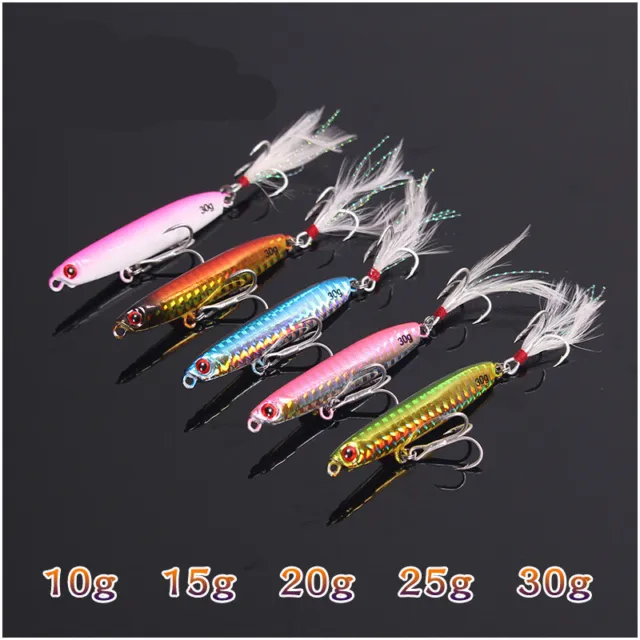 5pcs/set Micro Metal Jig Lures Offshore Fishing Lures 10/15/30g Snapper Jigging