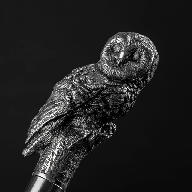 Owl Hand Carved Wooden Walking Stick Owl Handle Walking Cane Christmas Gift Uy1