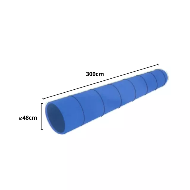 Dog Agility Training Tunnel 48cm x 3m Canine Pet Play Carry Bag Ground Pins 2