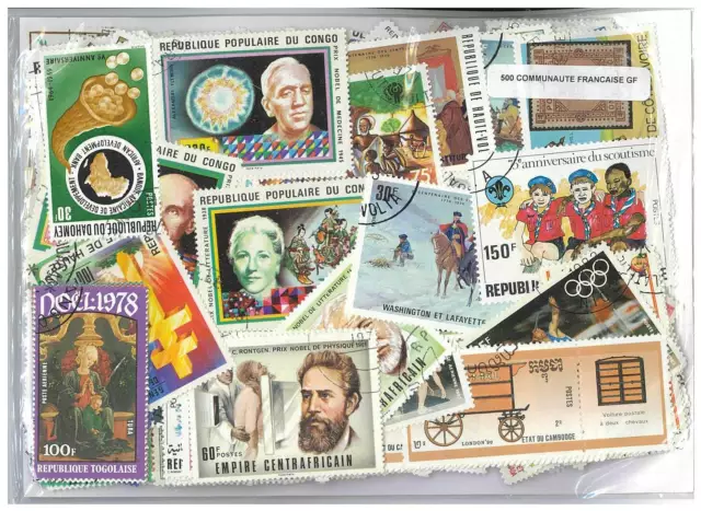 French Community - 500 Different Stamps Mixed in Bag