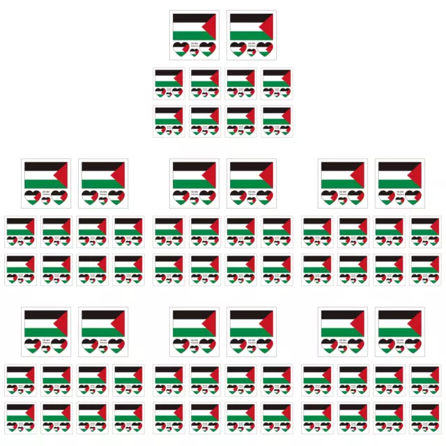 10pcs Country Flag Sticker Easy Application Palestine Flag Sticker