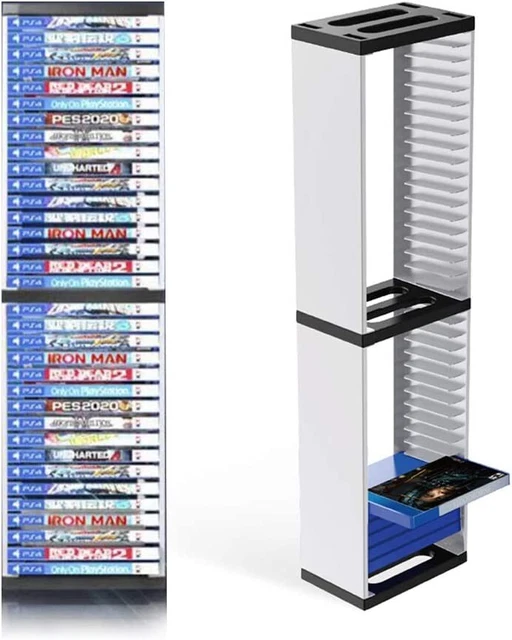 Media Tower Rack Storage CD DVD Video Game Shelf Cabinet Organizer Stand Holder