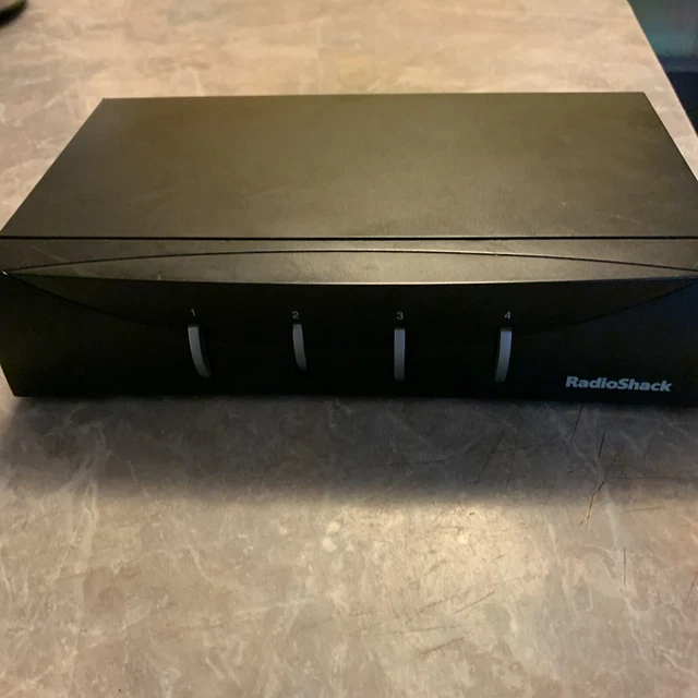 Radio Shack 4-Way RF Modulator Audio/Video RCA S-Video Cable TV Coaxial w/Power