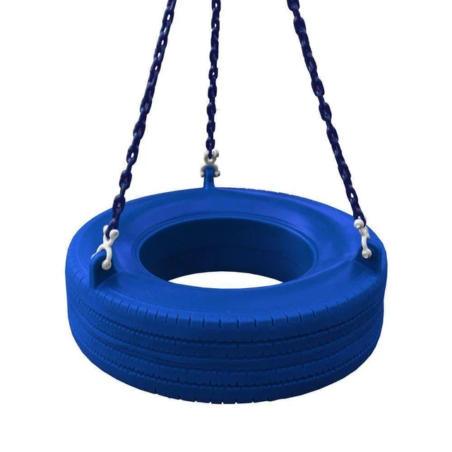 Gorilla Playset Turbo Tire Swing 42"Length Rope Coated Chain, Uv Resistant Blue