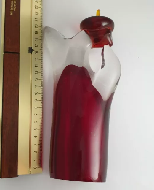 GLAS SKULPTUR MODERN ROT FIGUR H.: 23 cm Überfang 3