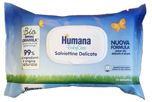 5 Confezioni Di Salviette 72 Salviettine Humana  Baby Care Nuova Formula