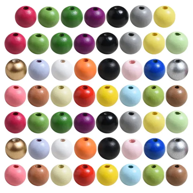 100 pezzi perle sfuse colorate, distanziatori, perle di legno per il fai da te,