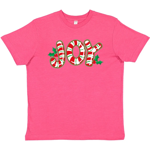 Inktastic Candy Cane Joy Youth T-Shirt Christmas Holly Merry Peppermint 1st Tee