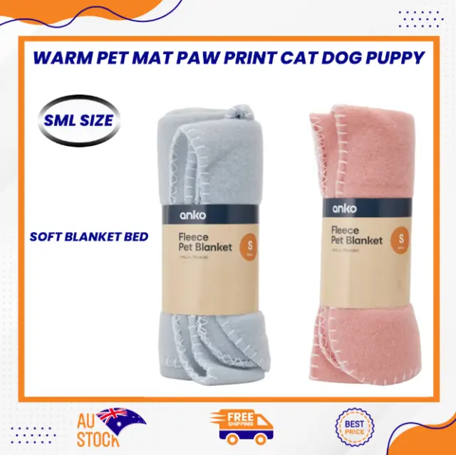 Warm Pet Mat Paw Print Cat Dog Puppy Fleece Soft Blanket Bed Cushion SML Size
