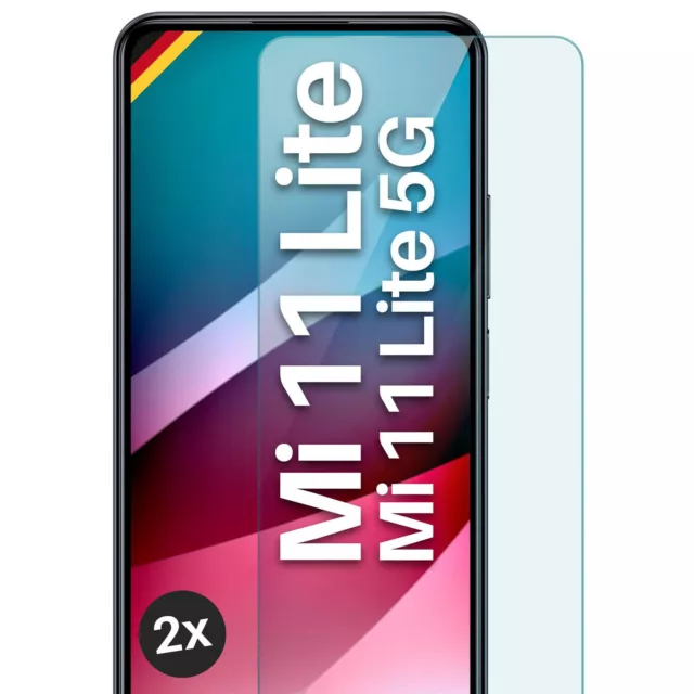 2x Echt Glas für Xiaomi Mi 11 Lite/11 Lite5G Panzerfolie Premium Displayschutz