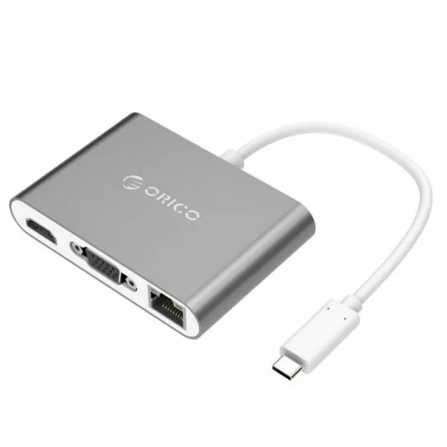 ORICO 6-in-1 USB C Hub w/ 65W PD Charging 4K HDMI Ethernet USB 3.0 for MacBook