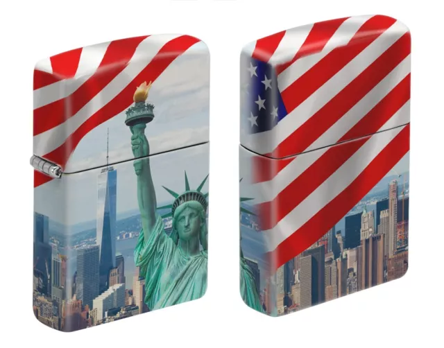 Zippo 8975, USA Flag- Statue of Liberty 540 Process 4-Sided Lighter