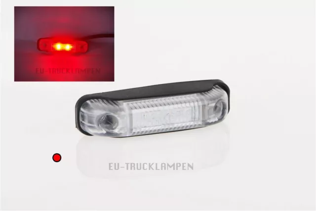 LED UMRISSLEUCHTE - 2 LED - ROT - 80 x 18 mm / UNIVERSELL FÜR 12-24 VOLT