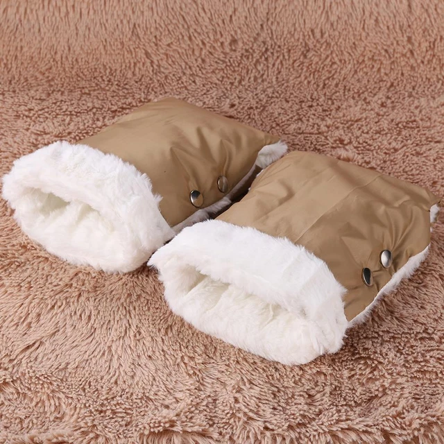 Winter Stroller Gloves Waterproof Fleece Hand Muff Pram Accessories (Camel) FS2#