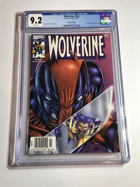 2000 Wolverine #155 Deadpool Appearance Rare Newsstand Variant Graded Cgc 9.2 Wp