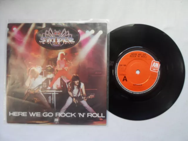 SPIDER HERE WE GO ROCK 'N' ROLL A&M RECORDS UK 7" VINYL SINGLE in PICTURE SLEEVE