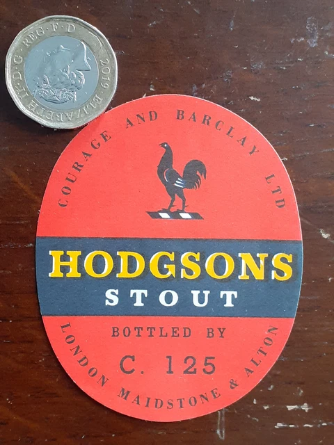Altes britisches Bieretikett: Hodgsons Stout, (Courage Barclay)