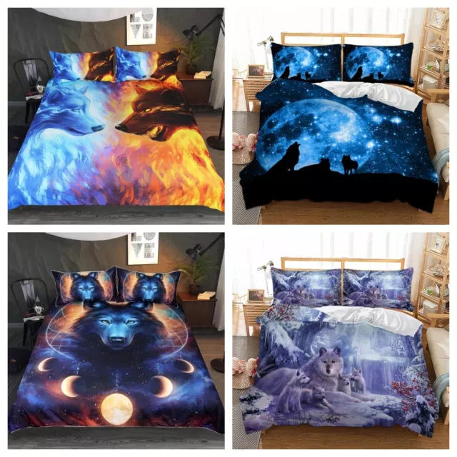 3D Tier Wolf Bettbezug Set Schlafzimmer Bettwäsche Set 135x200 200x200 Geschenk