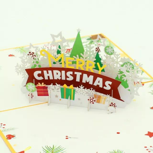 Christmas Forest Pop up Card, Xmas Greeting Card, Merry Christmas Card, 3D Card