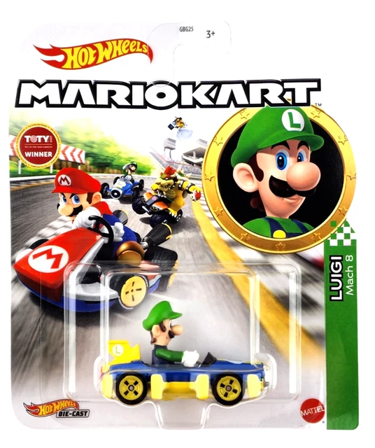 HOT WHEELS MARIOKART Super Mario Bros Luigi Mach 8 DieCast £7.07 PicClick UK
