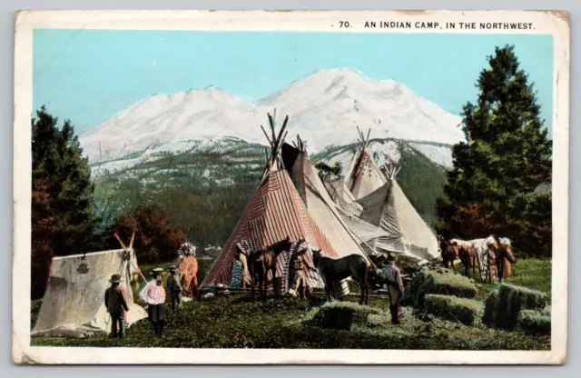Postcard - An Indian Camp, in the Northwest - Early 1900s, Unposted (A4)