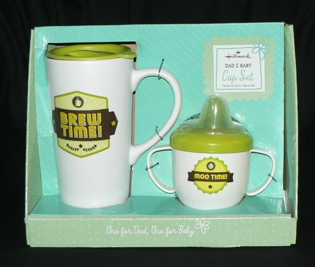 Hallmark Matching Ceramic Travel Mug and Baby Plastic Sippy Cup Set New