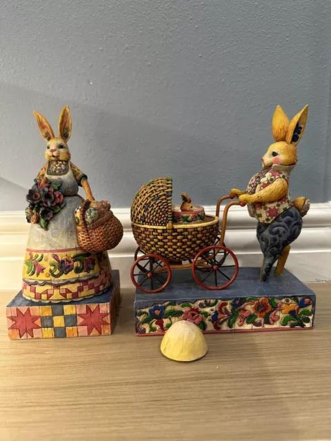 Jim Shore “Easter Bunnette” And “You’re a Good Egg” 2004 Figurines