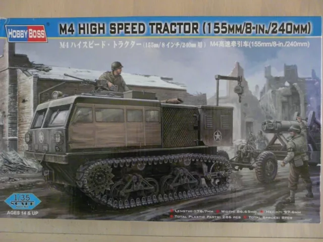 Maquette 1/35 HOBBYBOSS Ref 82408 M4 High Speed Tractor (155mm/8-in./240mm)