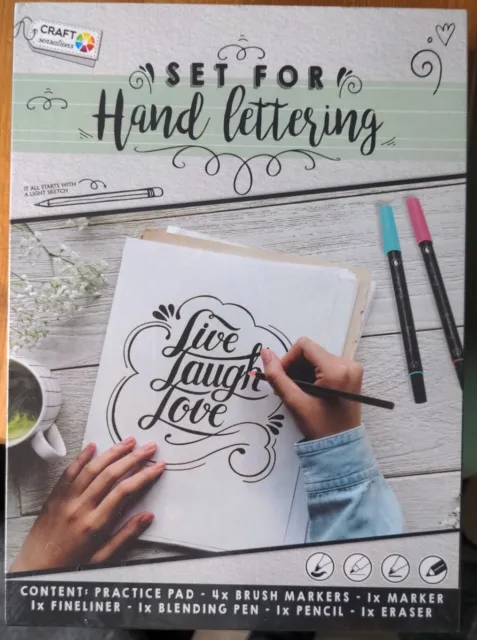 10er Kalligrafie Set für Handlettering Kalligraphie Lettering mit Skizzenblock