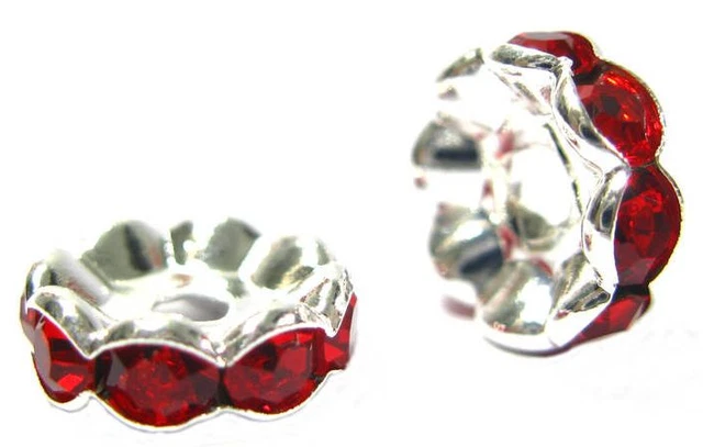 Various Sizes Red Rhinestone Spacer Beads Used To Make Shamballa  Bracelet-B4