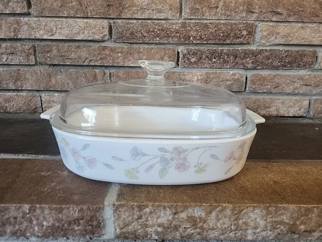 Vintage Corning Ware Watercolor SHADOW IRIS 2.5L Casserole Baking Dish Pyrex Lid