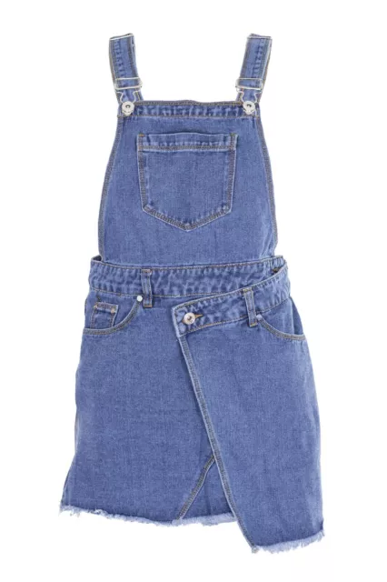 Kids Girls Dungaree Shorts Denim Jeans Overall Jumpsuit 7 to 13 Years