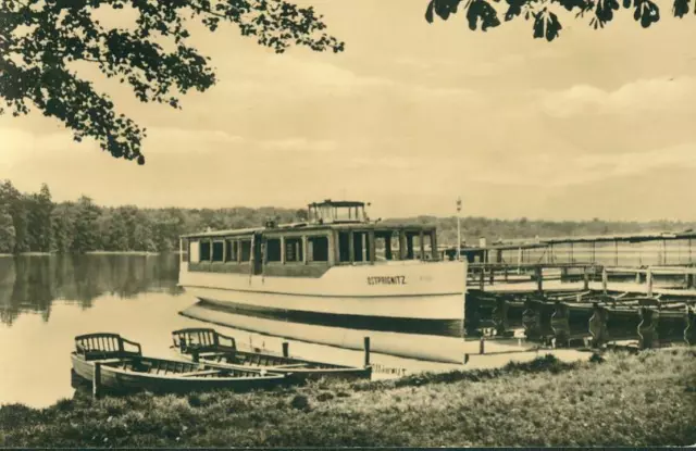 "Alte Postkarte"- Rheinsberg Dampferanlegestelle 1960er Jahre?