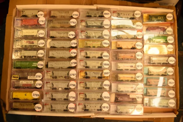 N Scale COVERED HOPPER AIR SP GN NP UP MKT CB&Q BN CNW CR N&W  sold individually