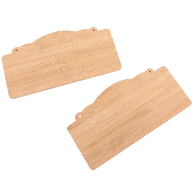 2 letreros de madera de bambú en blanco tablero de bebé para puerta artesanal
