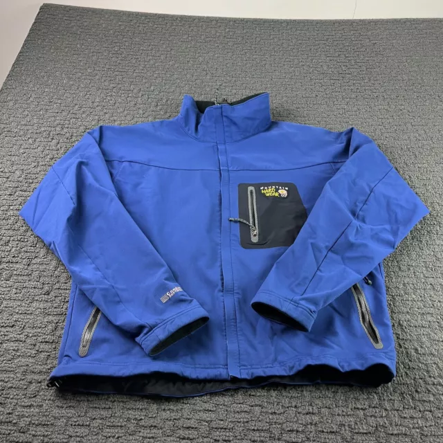 Mountain Hardwear Jacket Mens Large Blue Conduit Softshell Full Zip Outdoor Coat