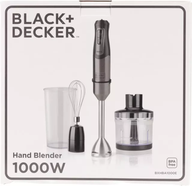 BlackDecker Batidora de mano 3 Accesorios 20 Velocidades Gris 1000 W