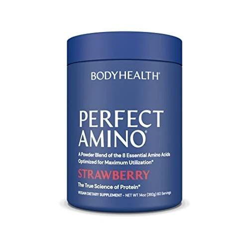 Fresa en polvo BodyHealth PerfectAmino 60 porciones mejor pre/post entrenamiento re...