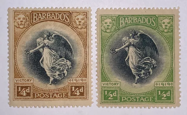 Travelstamps: 1920 Barbados Stamps Scott #140-141 Victory Issue M OG H