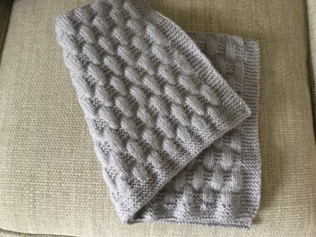 Hand Knitted Baby Blanket - Suitable For Pram, Swaddle, Moses Basket, Push Chair